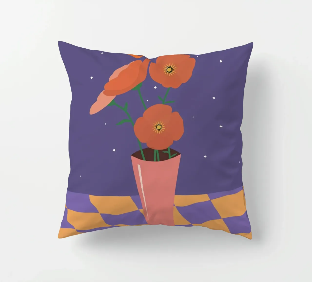 Vaso di fiori sotto un cielo stellato cuscino da pierosvisuals
