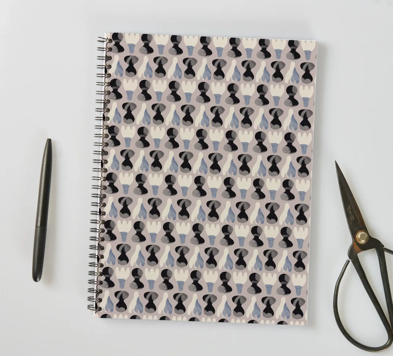 Repetitive pattern 14 spiral notebook by Little Dean