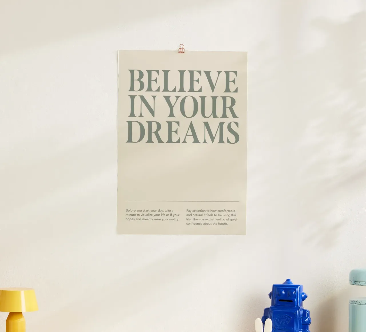 credere nei propri sogni poster con telaio in plastica da Karl Martin