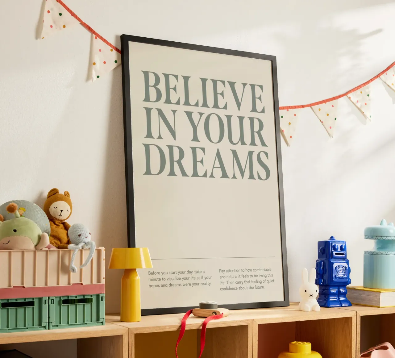 credere nei propri sogni poster con telaio in plastica da Karl Martin