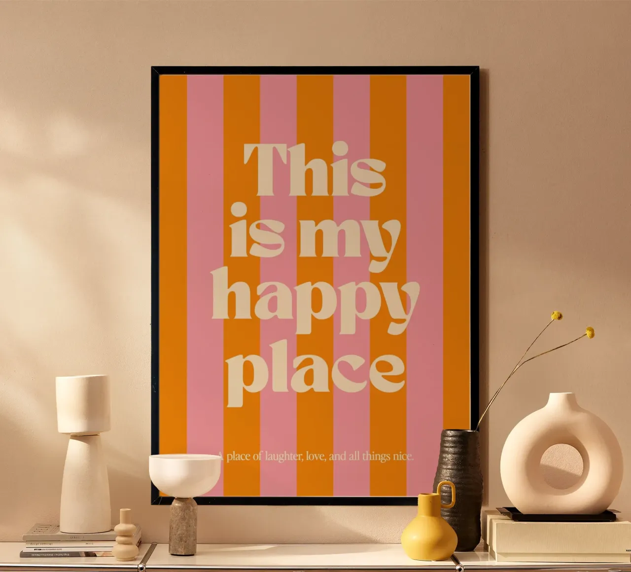 messaggio positivo espressione emotiva poster con telaio in plastica da Karl Martin