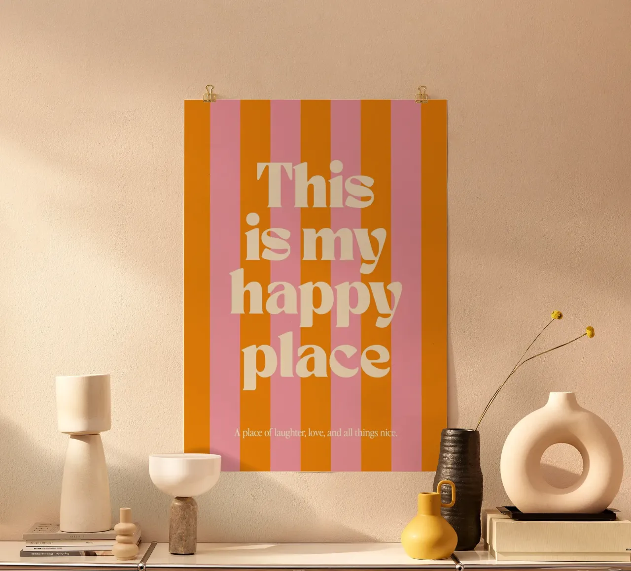 messaggio positivo espressione emotiva poster con telaio in plastica da Karl Martin