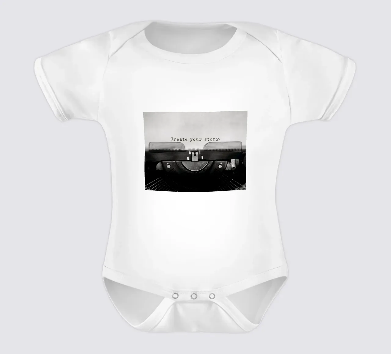 typewriter paper create your story short-sleeve baby romper by Karl Martin