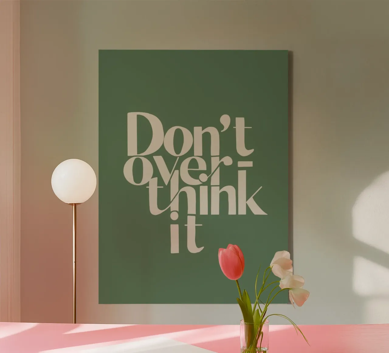 don't over think it canvas with Floater frame by Karl Martin
