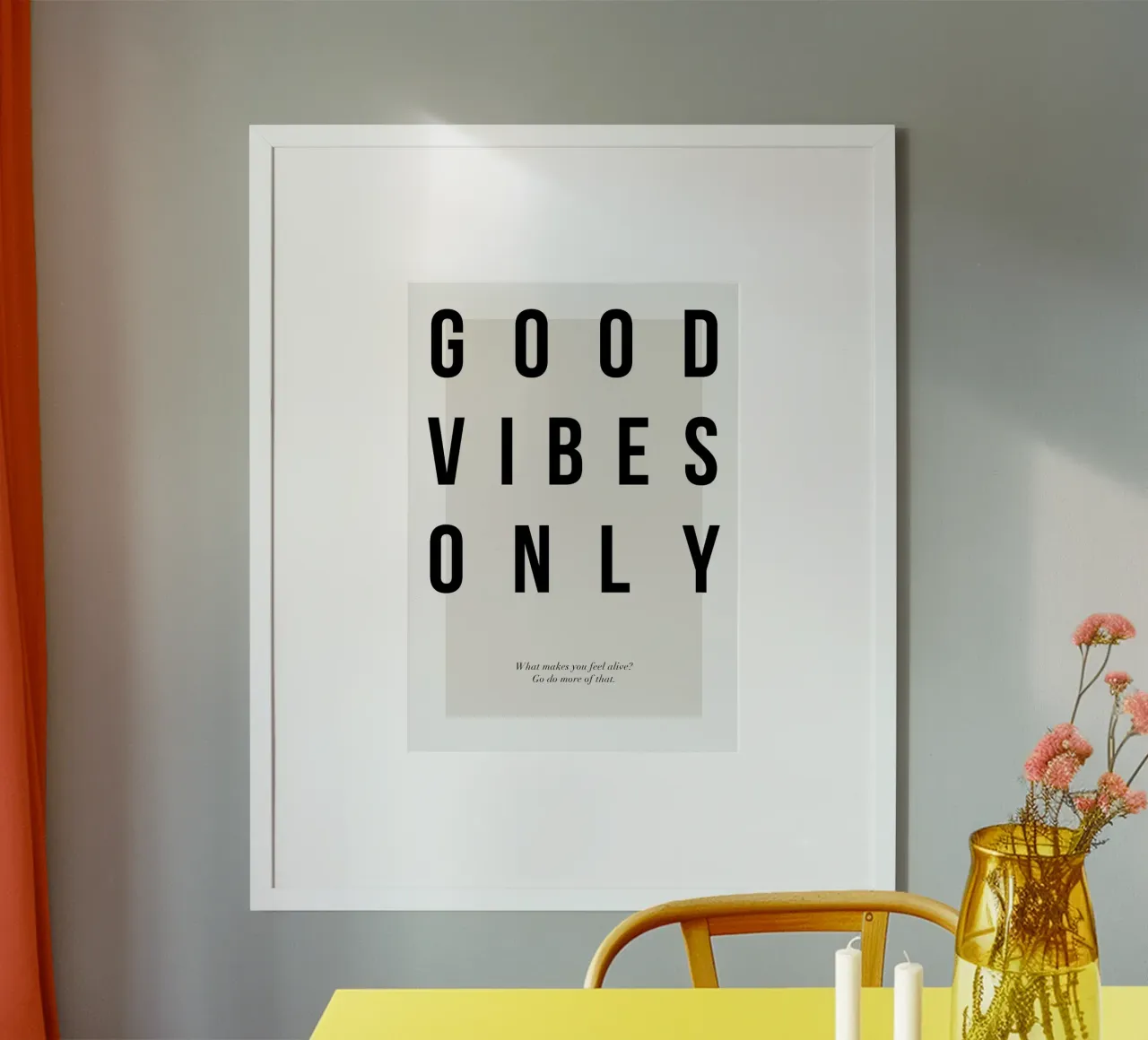 inspirierende Botschaft Motivation Poster mit Kunststoffrahmen von Karl Martin