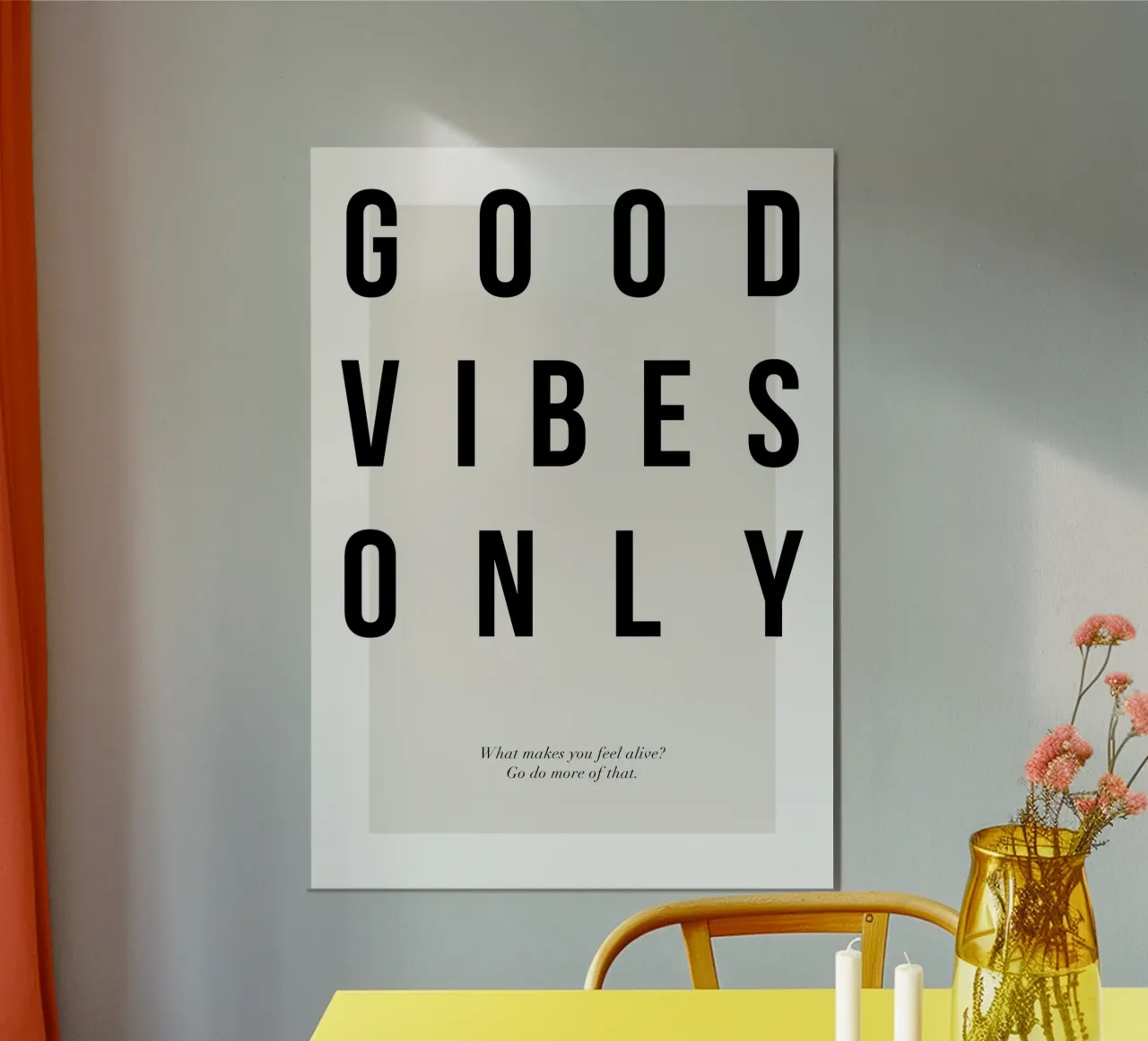 inspirierende Botschaft Motivation Poster mit Kunststoffrahmen von Karl Martin