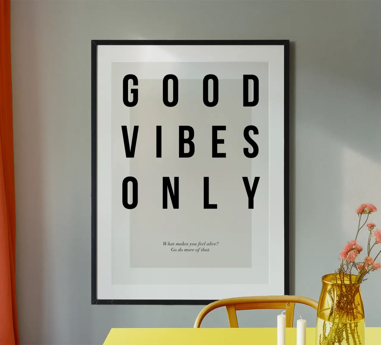 inspirierende Botschaft Motivation Poster mit Kunststoffrahmen von Karl Martin