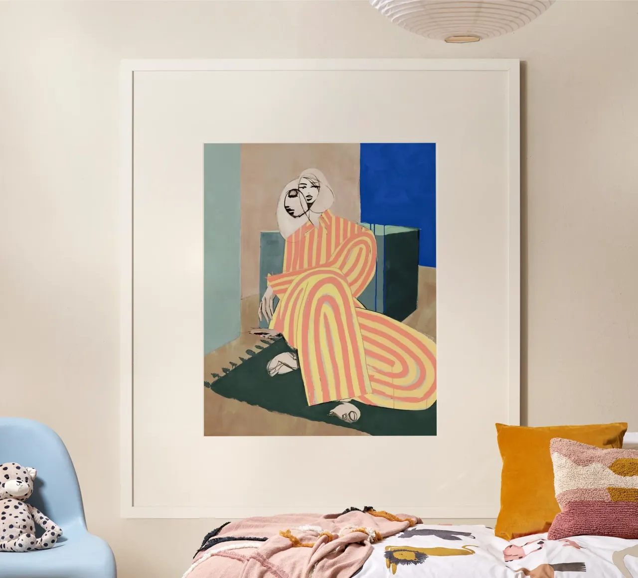 caratteristiche minimaliste della donna poster con telaio in alluminio da Karl Martin