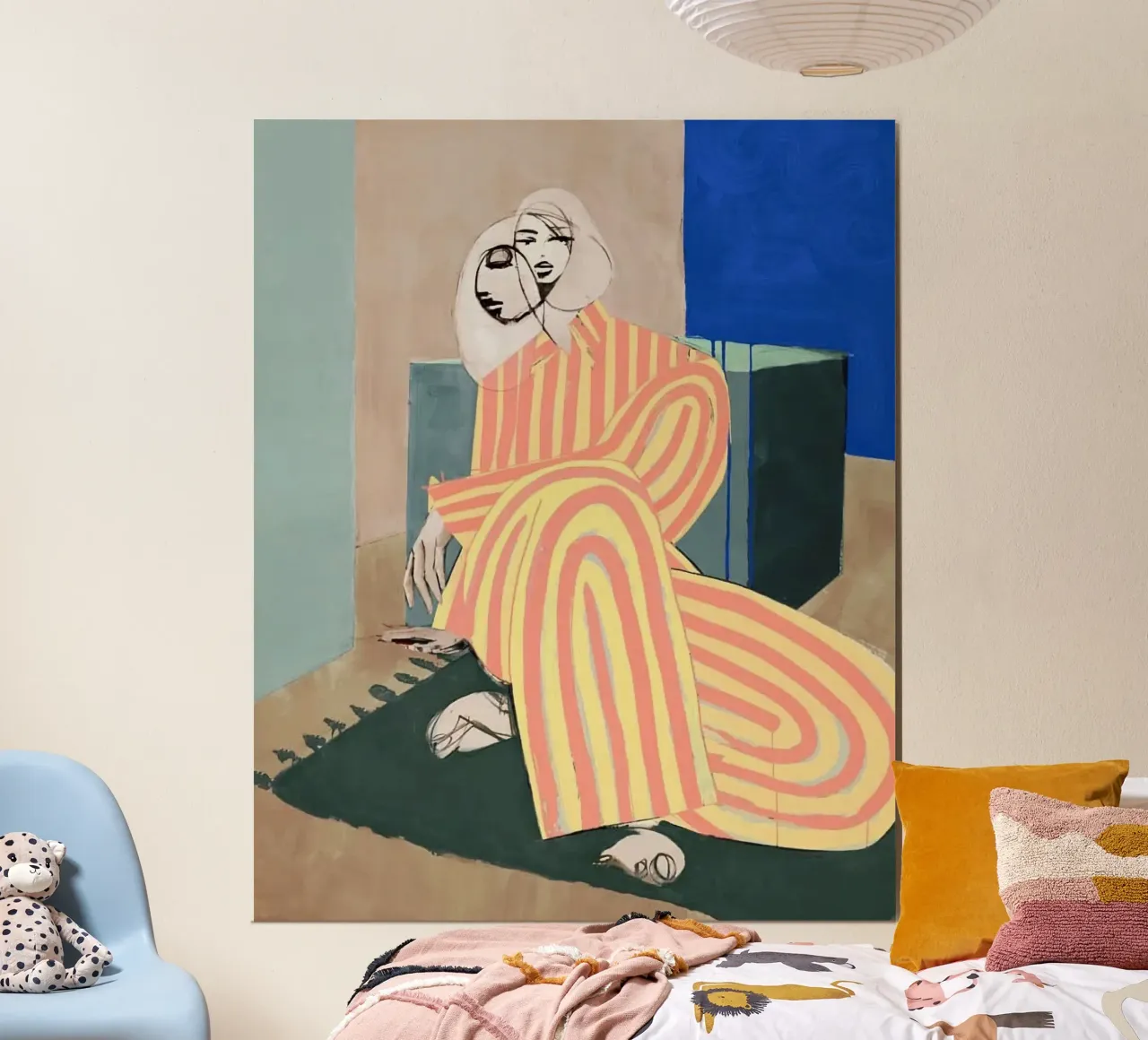 caratteristiche minimaliste della donna poster con telaio in alluminio da Karl Martin