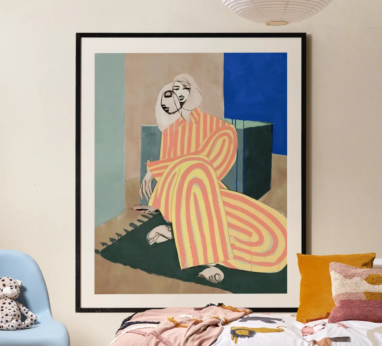 caratteristiche minimaliste della donna poster con telaio in alluminio da Karl Martin