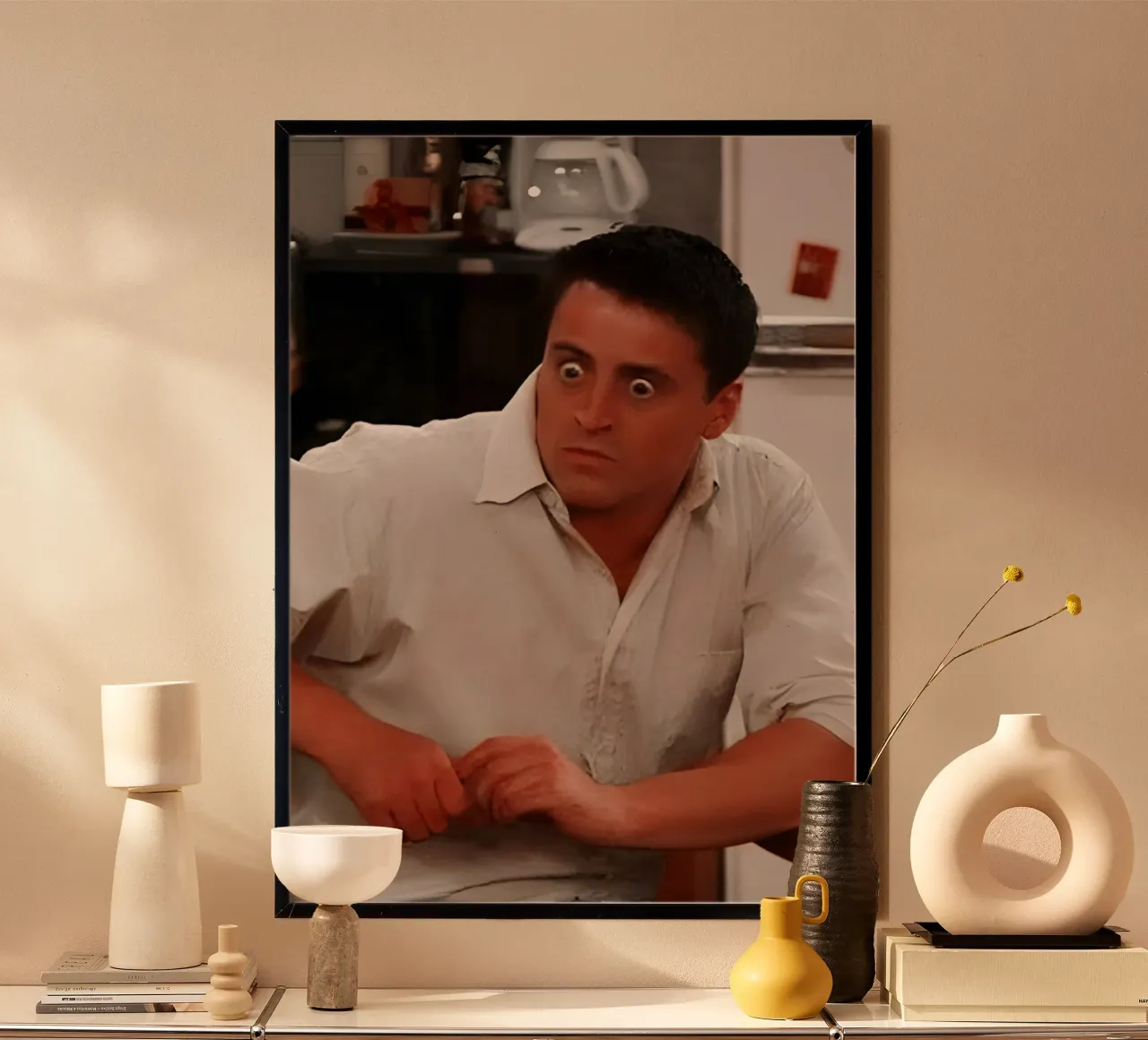 meme shows Joey Tribbiani poster da Low poly art