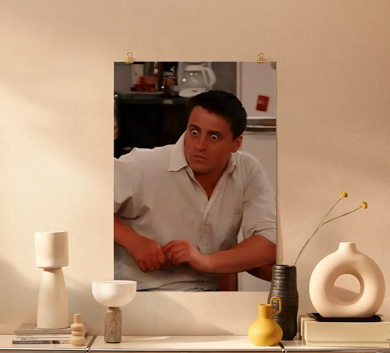 meme shows Joey Tribbiani poster da Low poly art