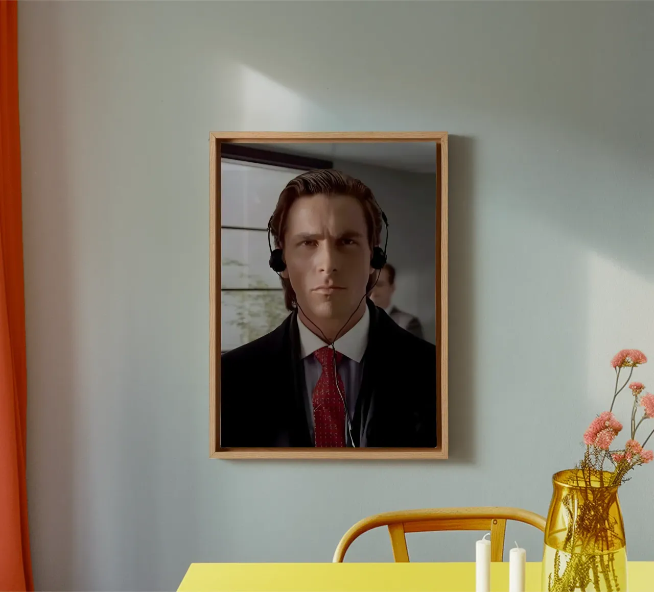 Meme American pyscho tela con Cornice a cassetta da Low poly art