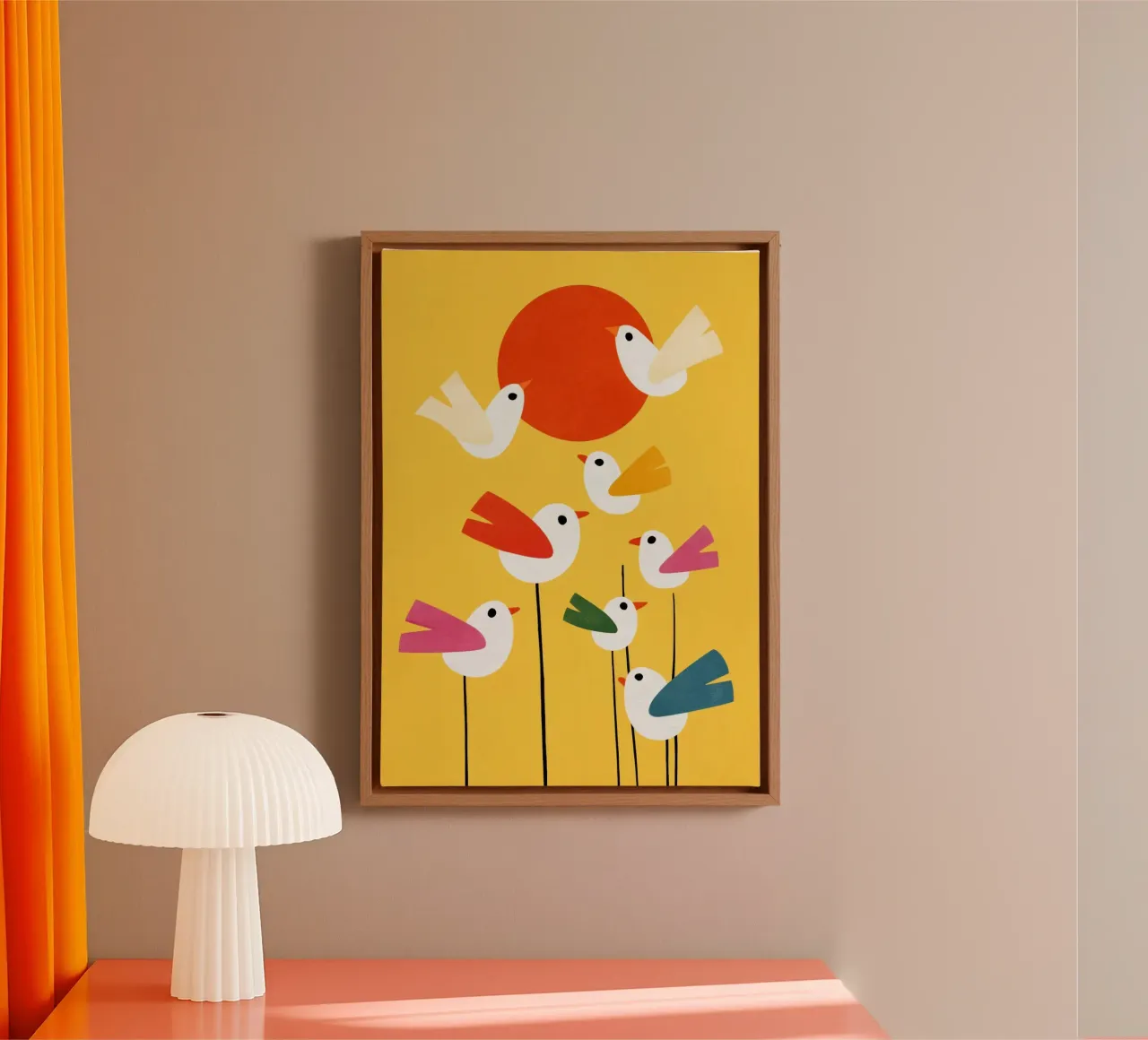Sunny Bird Party tela con Cornice a cassetta da Kiara