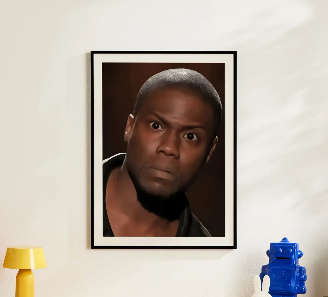 "Did just hear that right?" poster con telaio in plastica da Low poly art