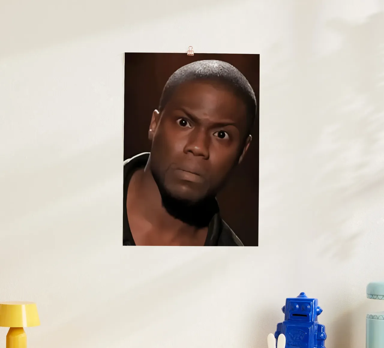 "Did just hear that right?" poster con telaio in plastica da Low poly art