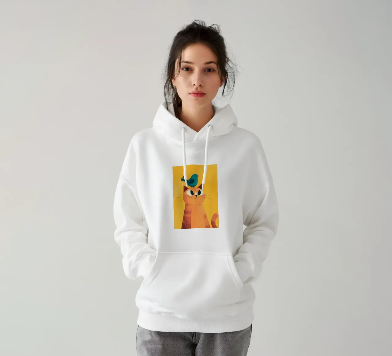 Meow Meets Tweet felpa con cappuccio da Kiara