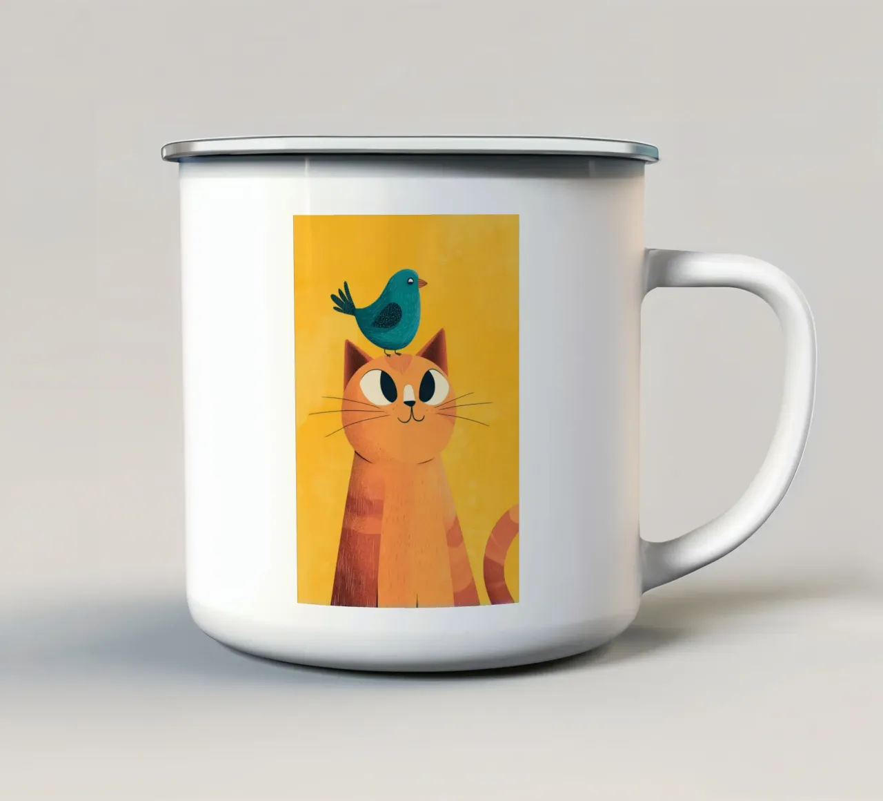 Meow Meets Tweet tazza in smalto da Kiara