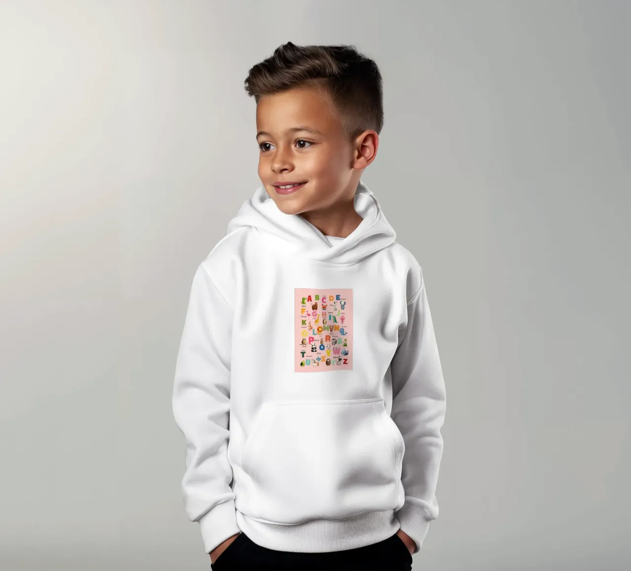 Alphabet Safari kids hoodie by Kiara