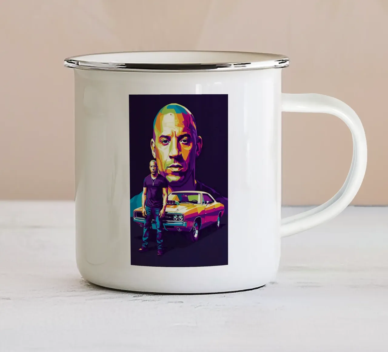 Vin Diesel - Dominic Toretto (1) tazza in smalto da Hantamrata
