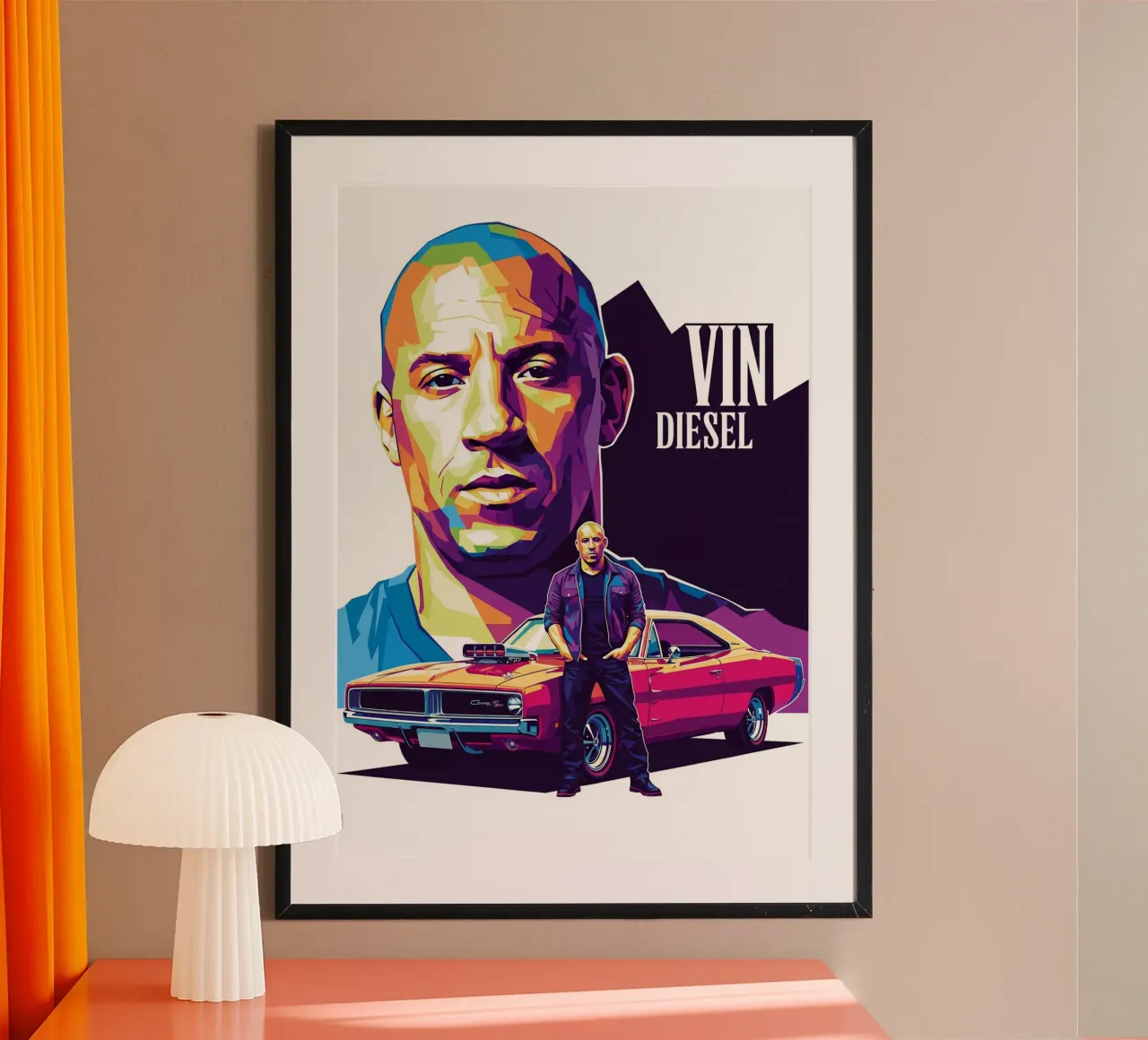 Vin Diesel - Dominic Toretto (2) poster con telaio in alluminio da Hantamrata
