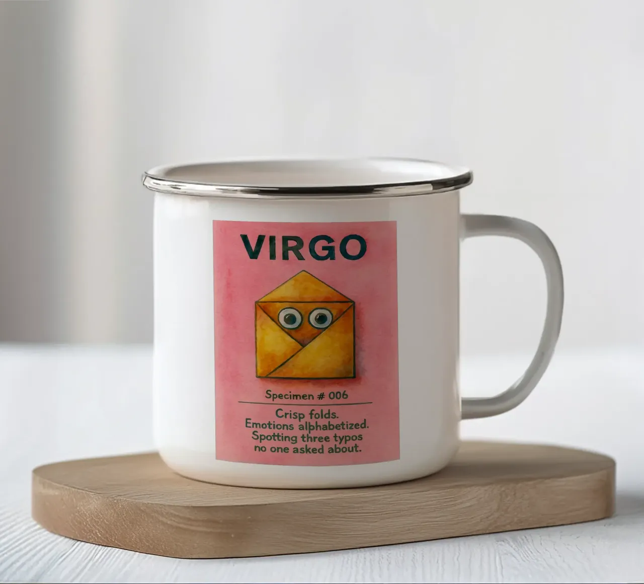 virgo logo vector dierenriem schilderij emaille mok van Shillas