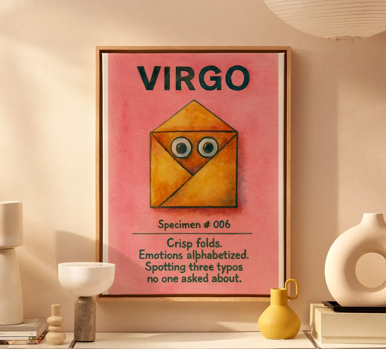 virgo logo vektor tierkreis zeichnung Leinwand mit Schattenfugenrahmen von Shillas