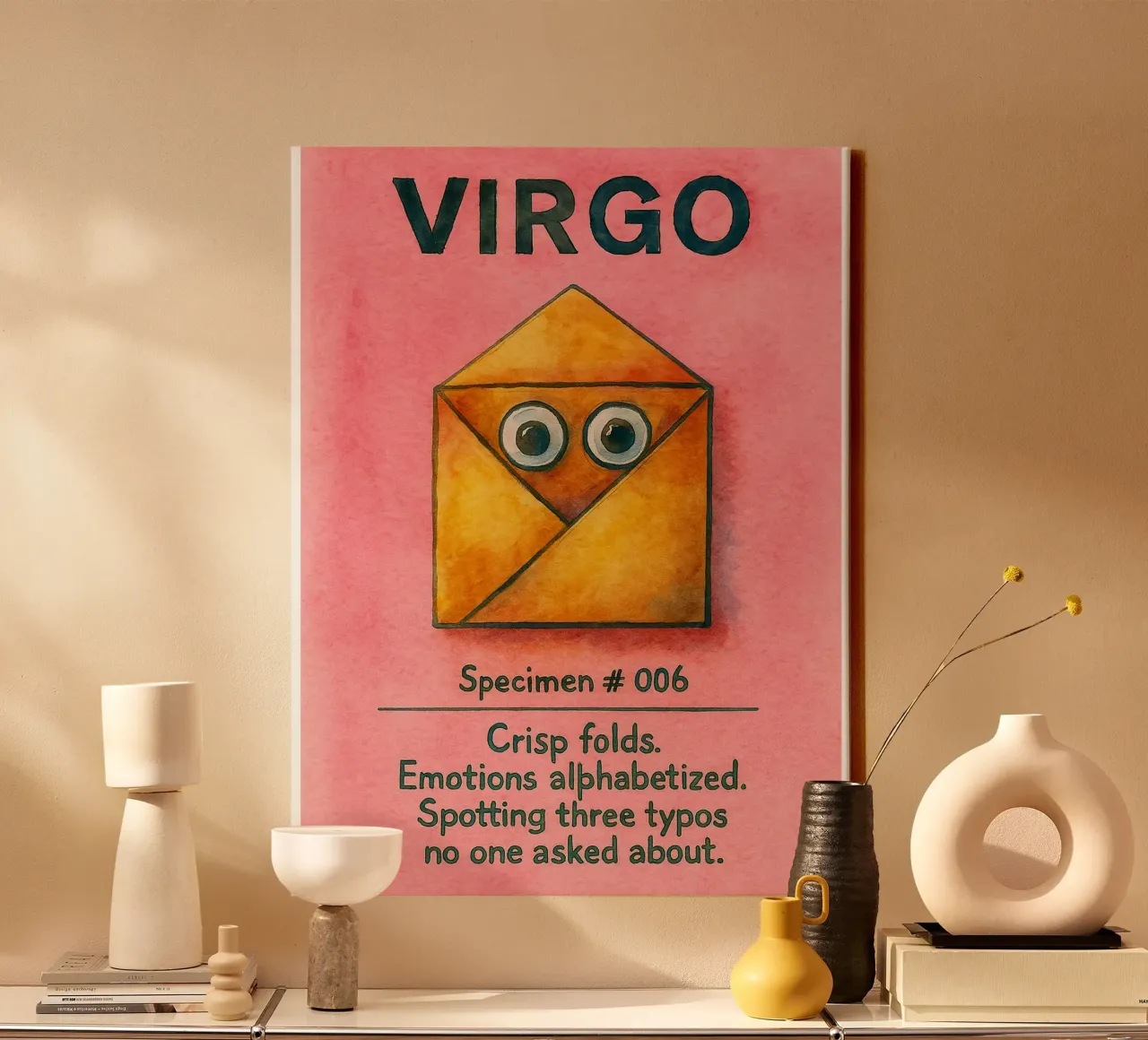 virgo logo vektor tierkreis zeichnung Leinwand mit Schattenfugenrahmen von Shillas