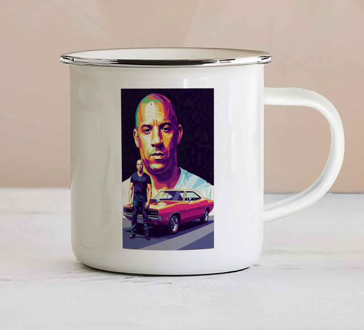 Vin Diesel - Dominic Toretto (4) tazza in smalto da Hantamrata