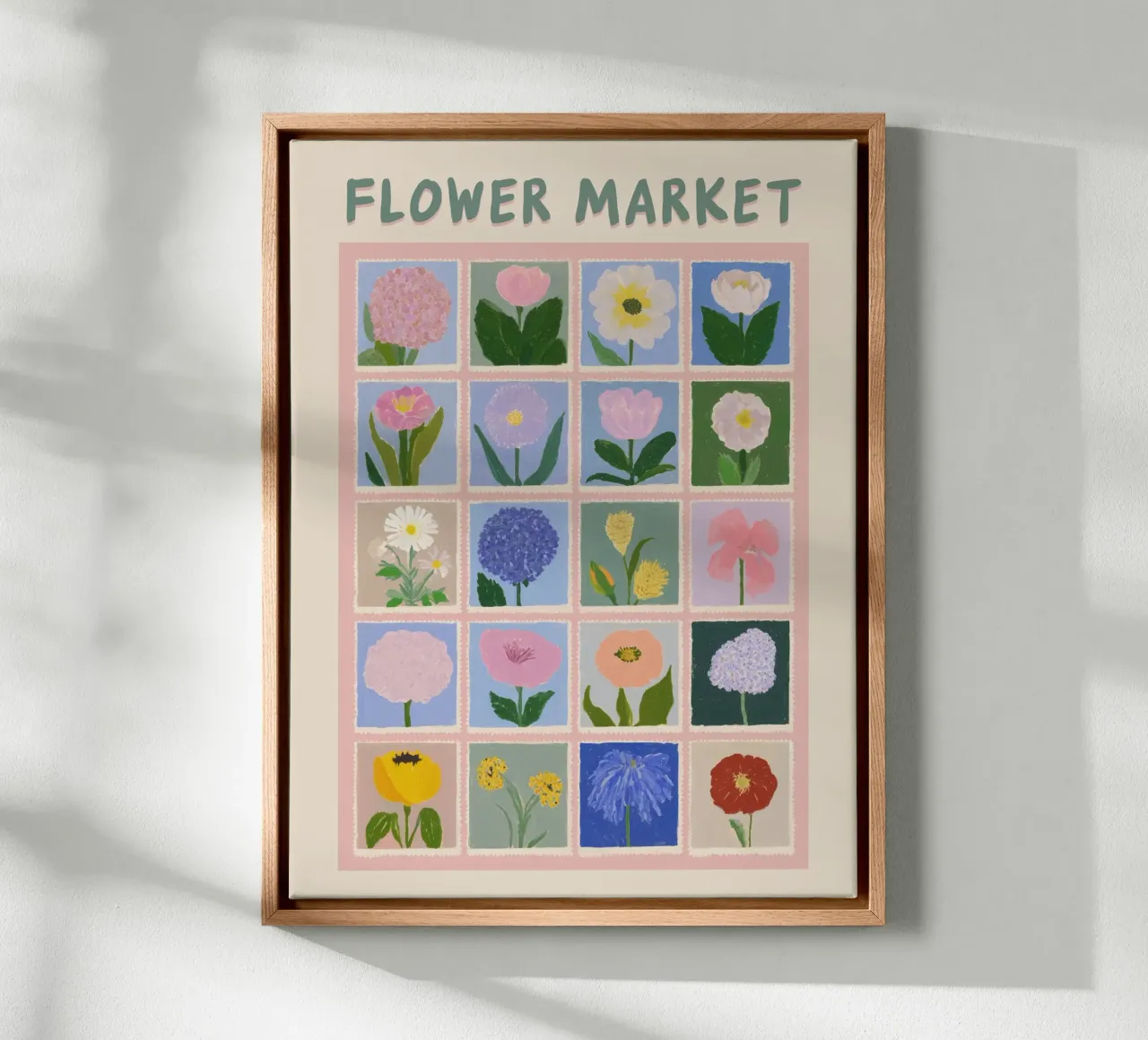 Varietà con mercato dei fiori tela con Cornice a cassetta da Carinaprint
