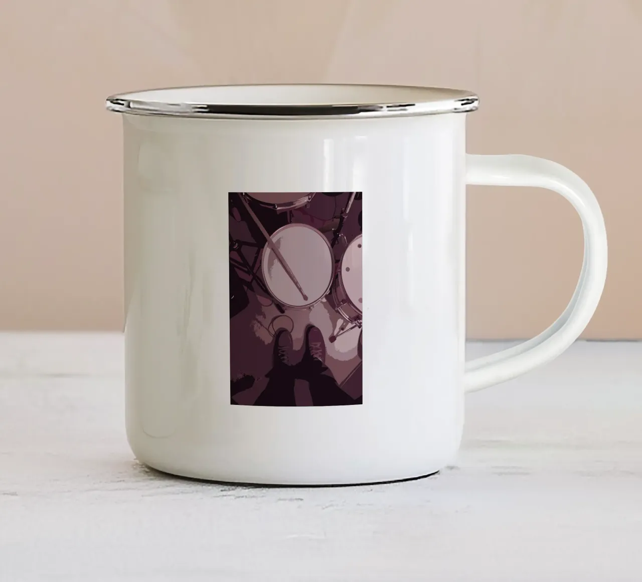 Batterista tazza in smalto da MUSIC EDITION