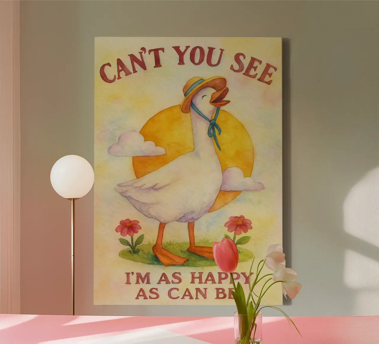 cant you see zwaan tekening illustratie canvas met Baklijst van citralake