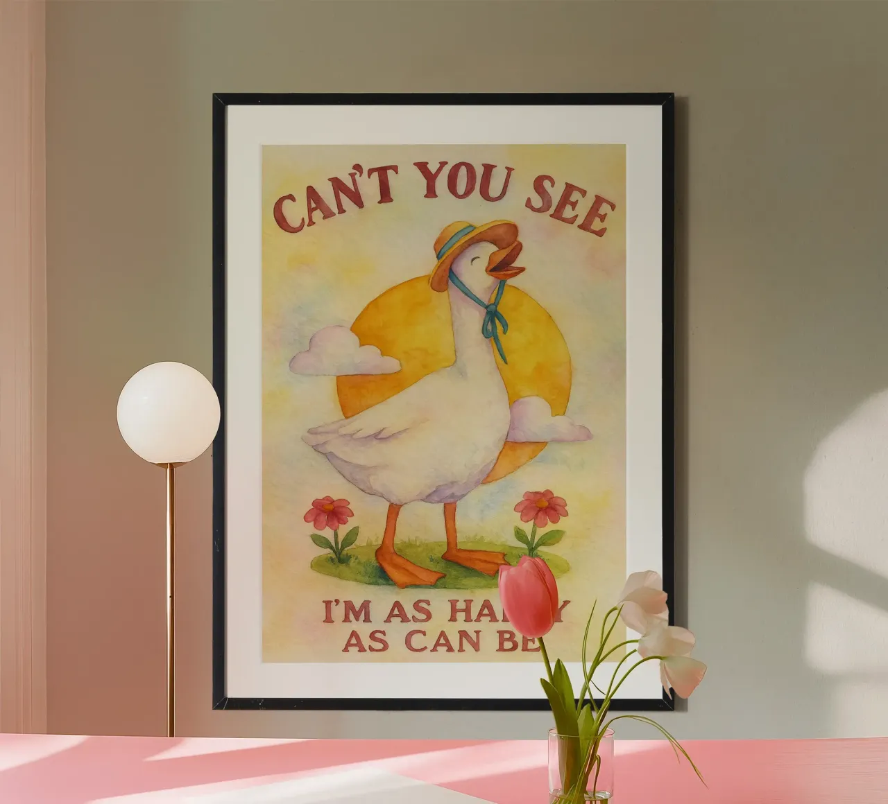 no se puede ver cisne dibujo ilustración poster con marco de aluminio de citralake