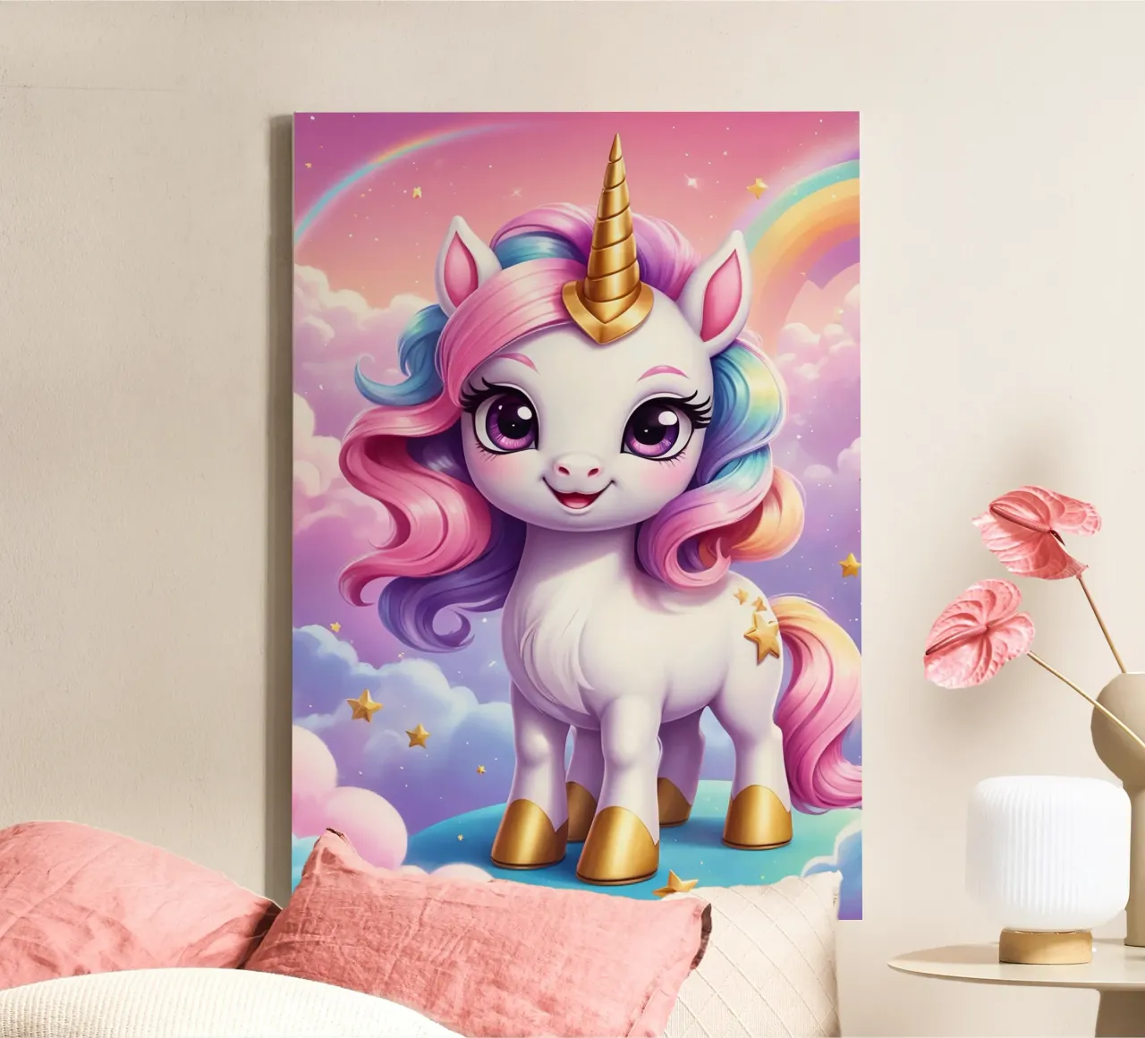 Unicorn tela con Cornice a cassetta da Cute Art