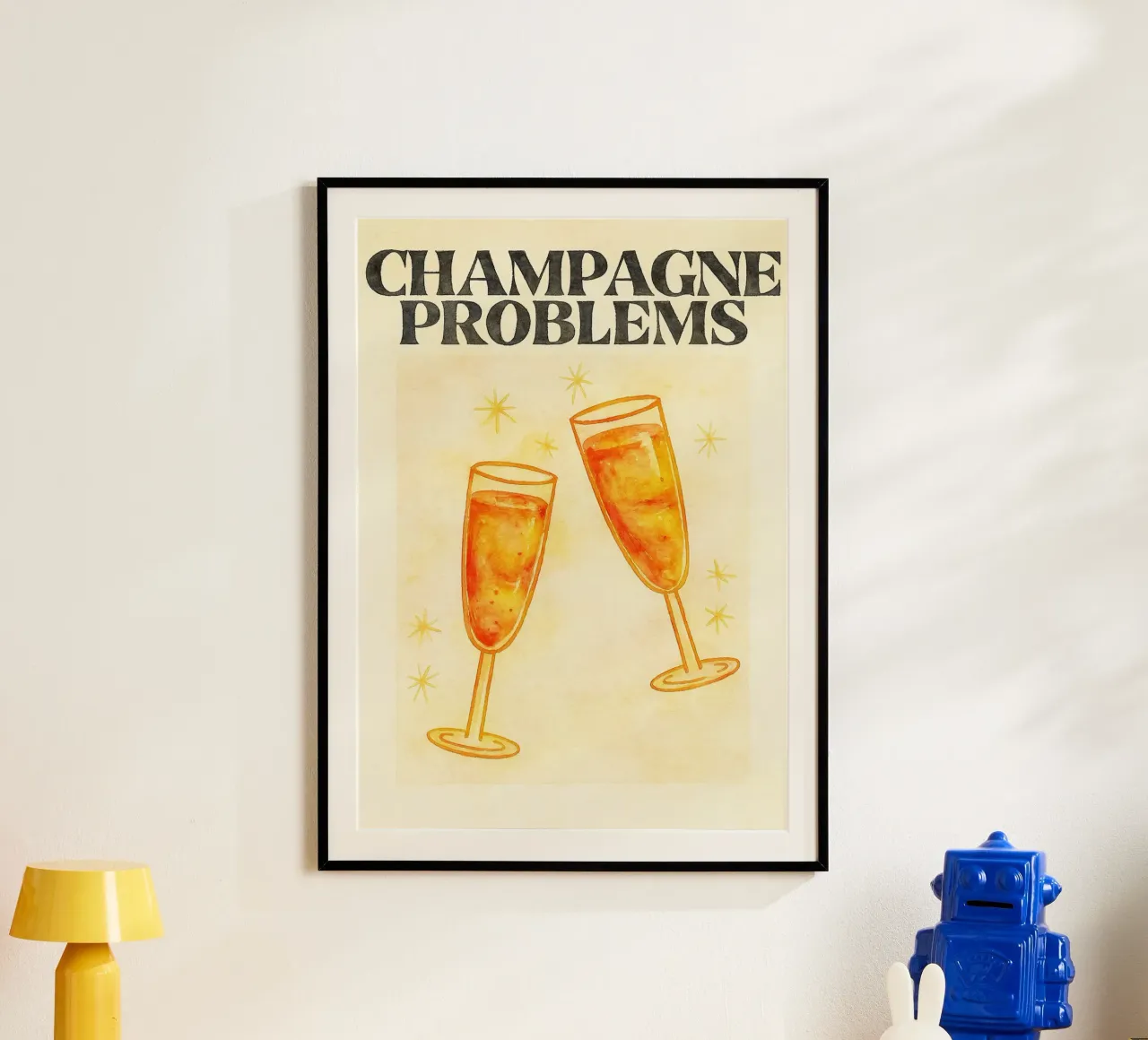 problemi di champagne disegno illustrazione poster da citralake