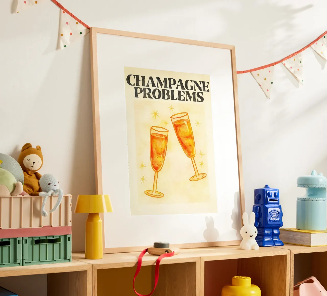 problemi di champagne disegno illustrazione poster da citralake