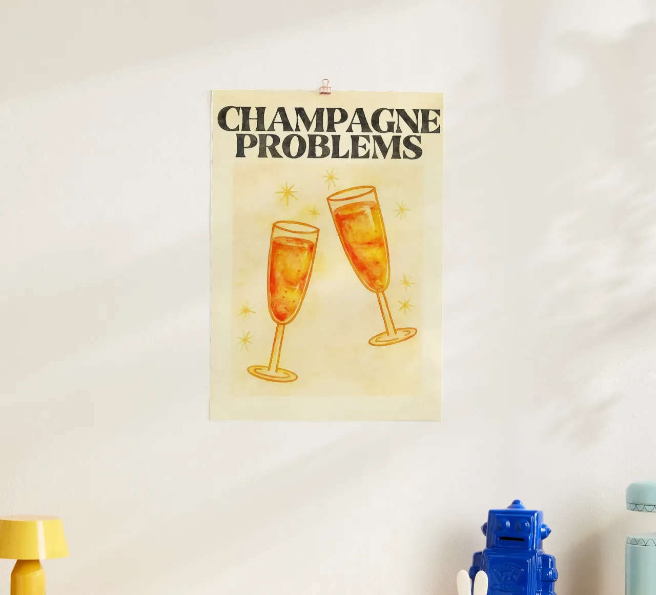 problemi di champagne disegno illustrazione poster da citralake
