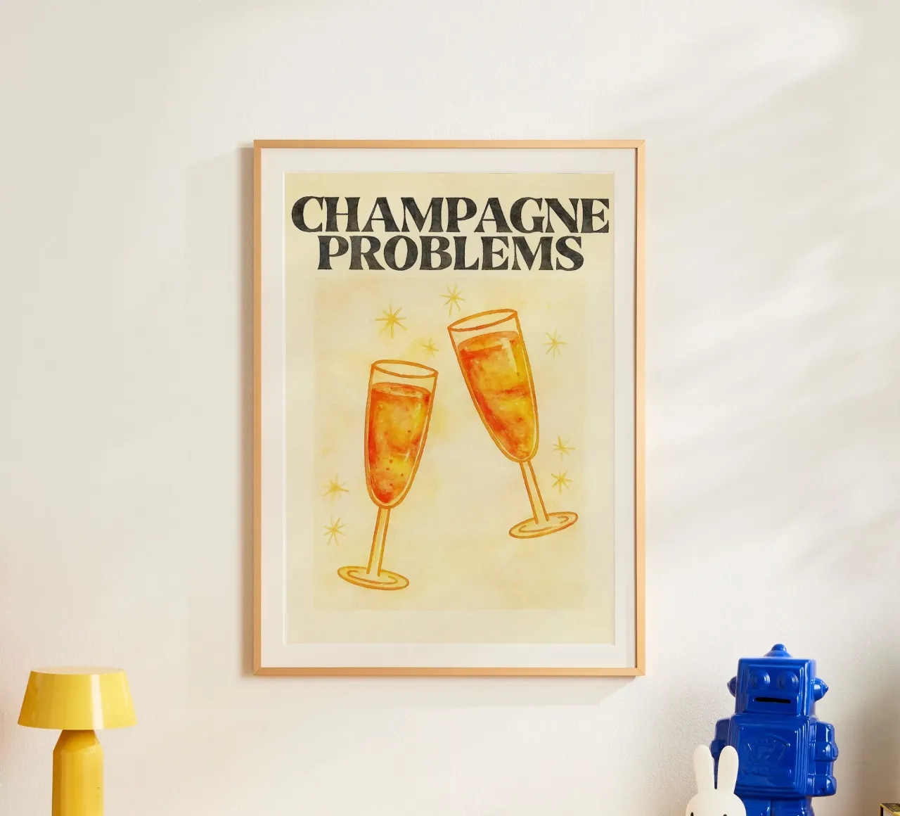 problemi di champagne disegno illustrazione poster da citralake