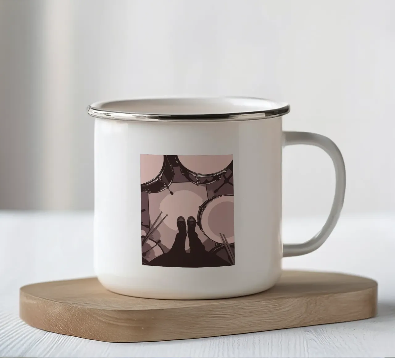 Batterista tazza in smalto da MUSIC EDITION