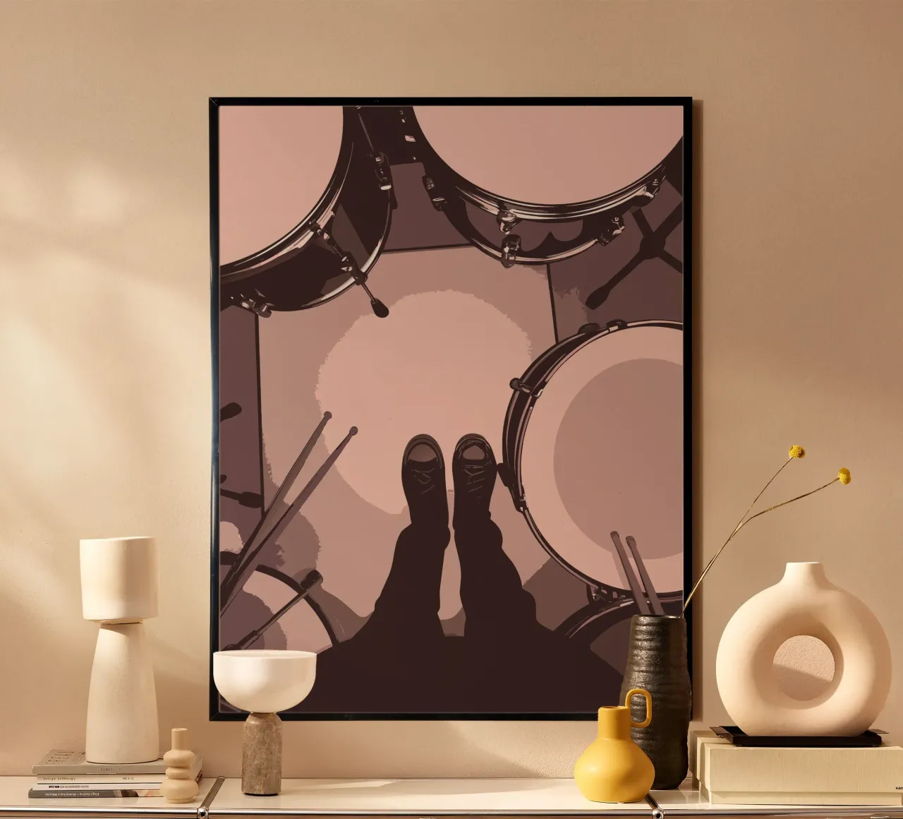 Batterista poster con telaio in plastica da MUSIC EDITION