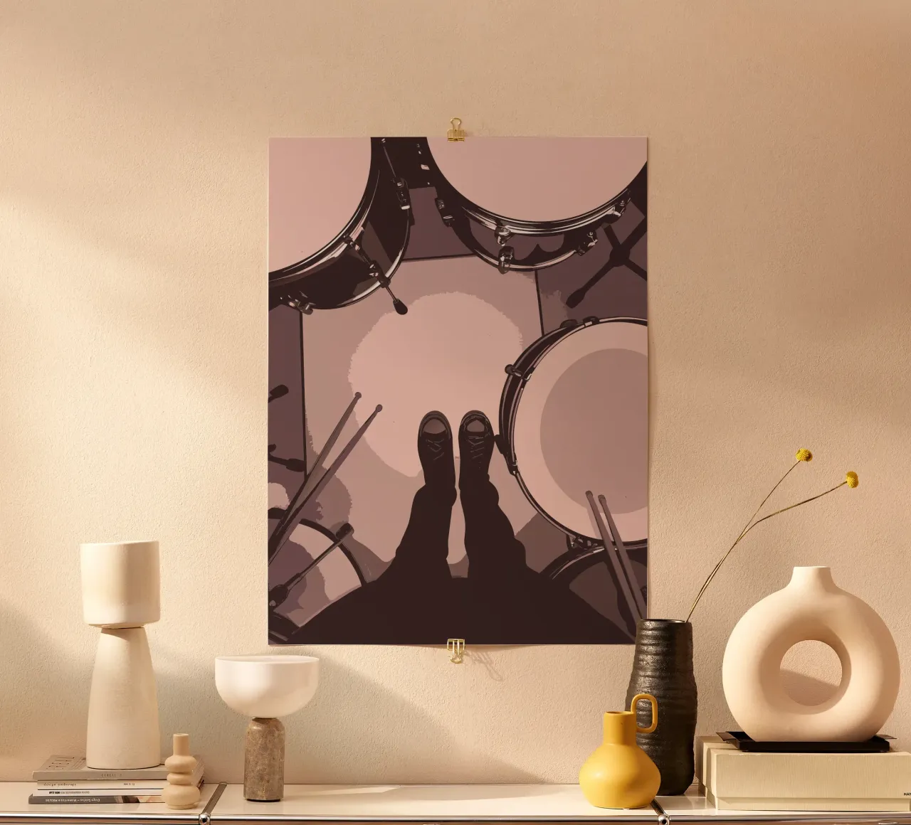 Batterista poster con telaio in plastica da MUSIC EDITION