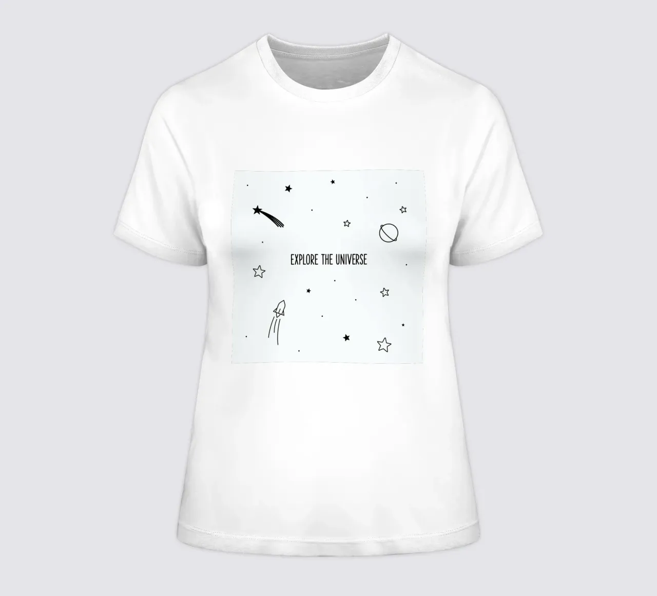 Universe women's fitted t-shirt by Evita Witzenhausen