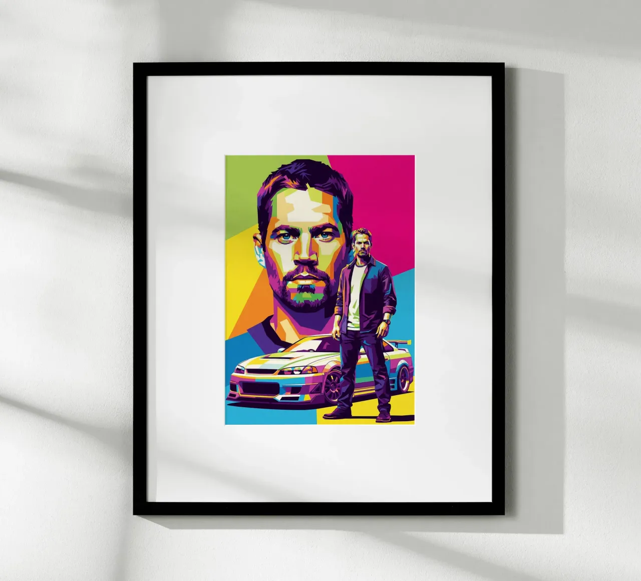 Paul Walker Kunst (1) Poster mit Aluminium Rahmen von Hantamrata