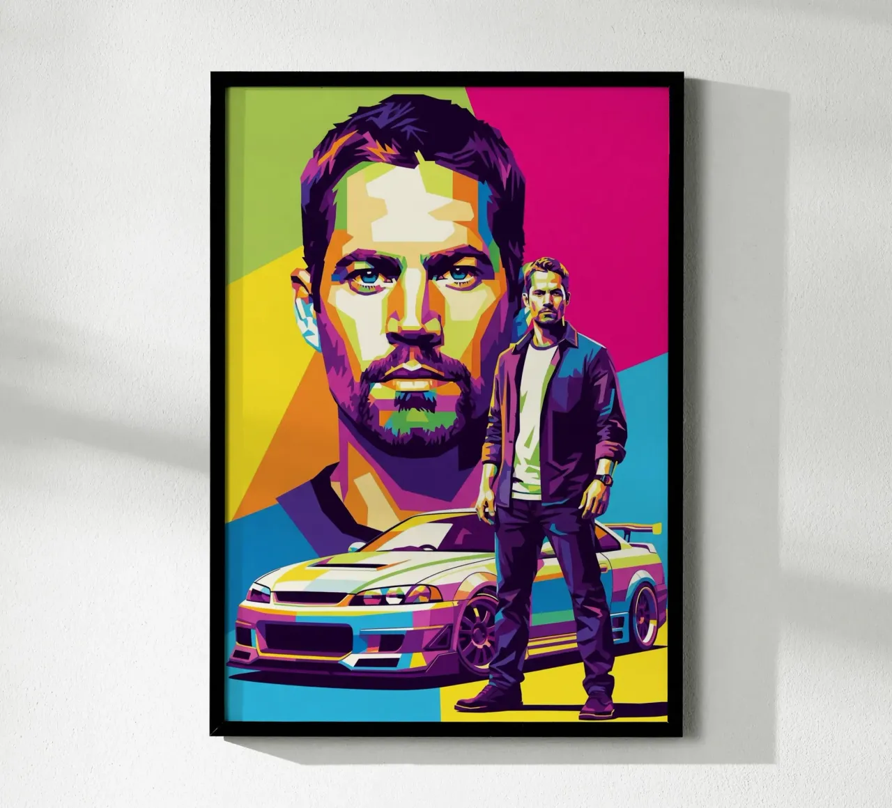 Paul Walker Kunst (1) Poster mit Aluminium Rahmen von Hantamrata
