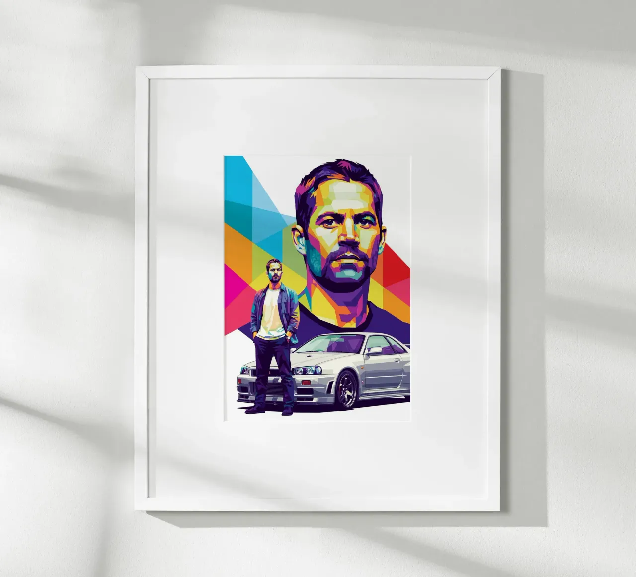 Paul Walker Kunst (2) Poster mit Aluminium Rahmen von Hantamrata