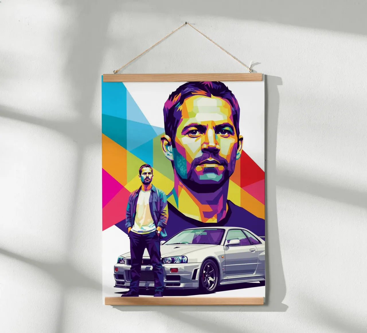 Paul Walker Kunst (2) Poster mit Aluminium Rahmen von Hantamrata