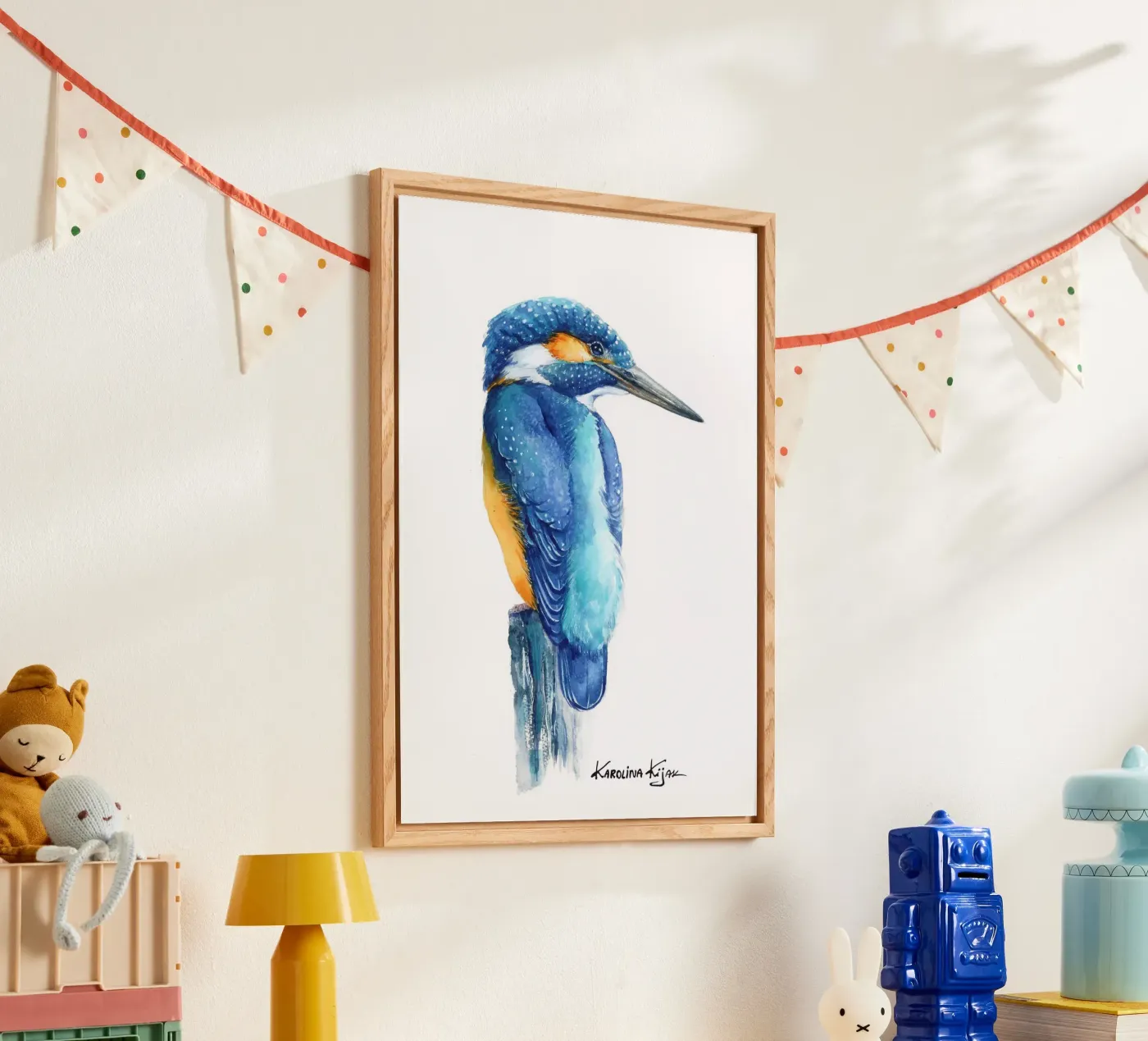 Kingfisher Acryl-Glas von Karolina Kijak