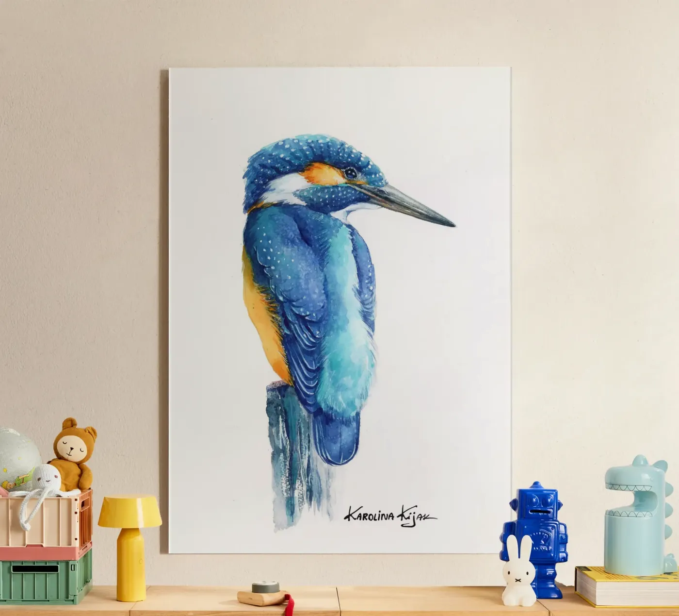 Kingfisher Acryl-Glas von Karolina Kijak