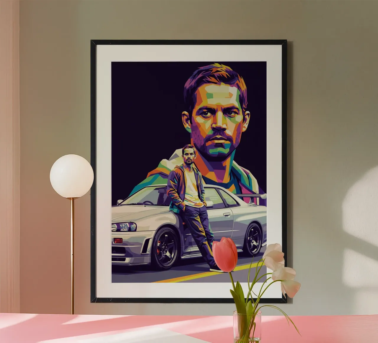 Paul Walker arte (4) poster con telaio in legno da Hantamrata