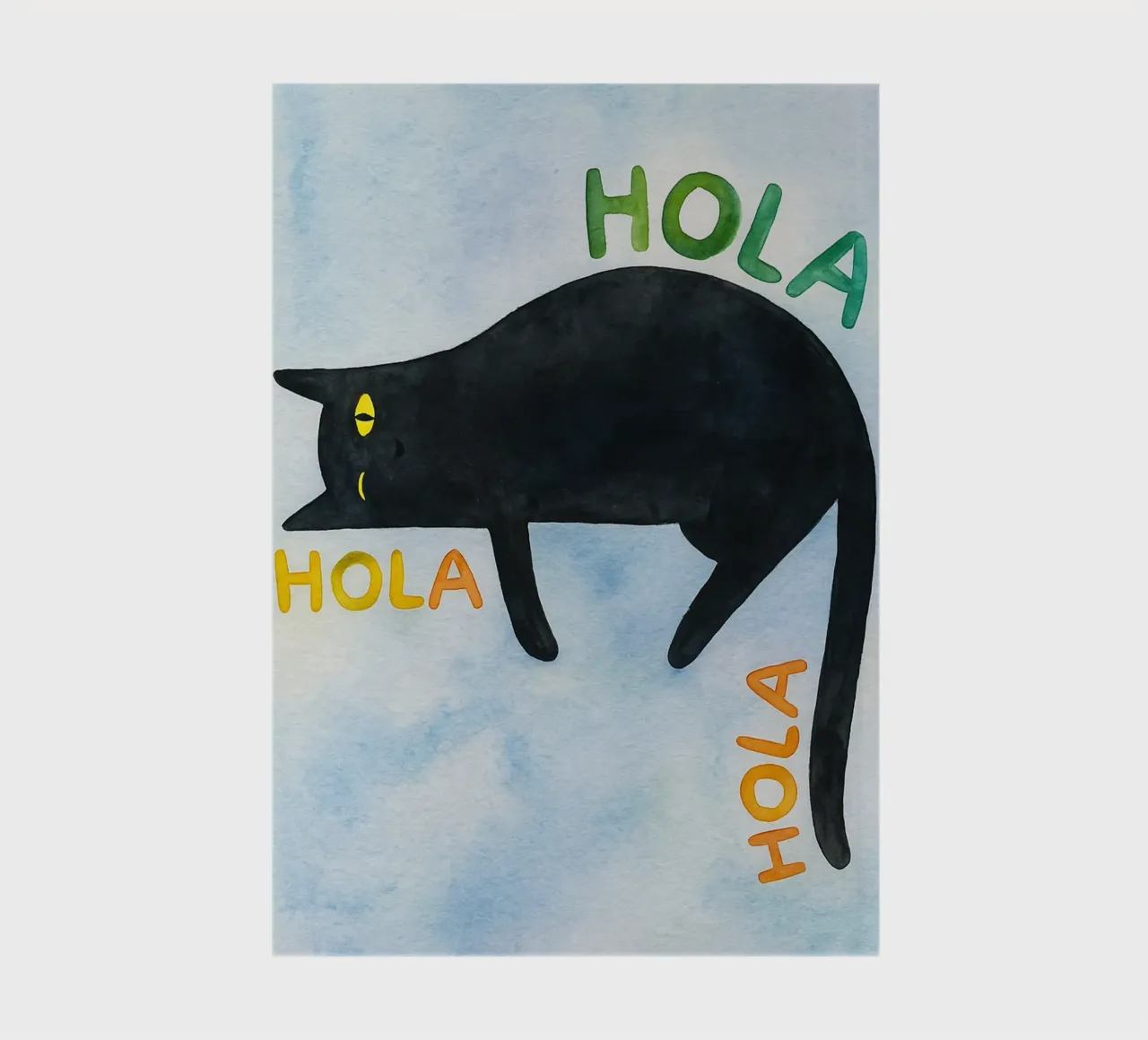 hola lazy cat drawing illustration notebook by citralake